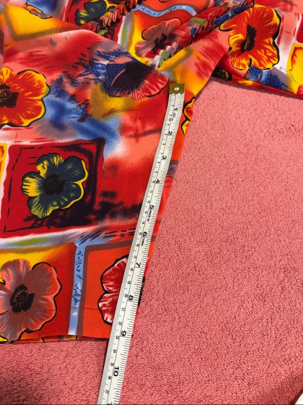 Vibrant Floral Button-Up Top in Red and Multicolor